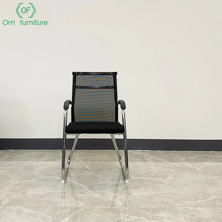 Meeting Conference Fixed Bow Base Leg Mesh Staff Office Chair Without Wheels