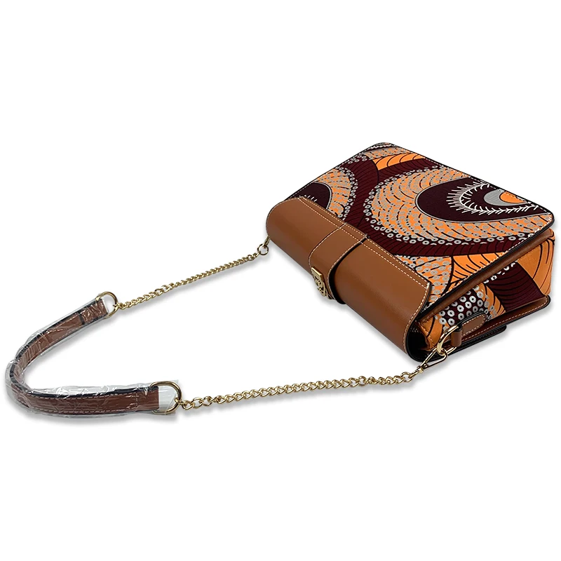 2021 African leather handbags wax matching bags one set