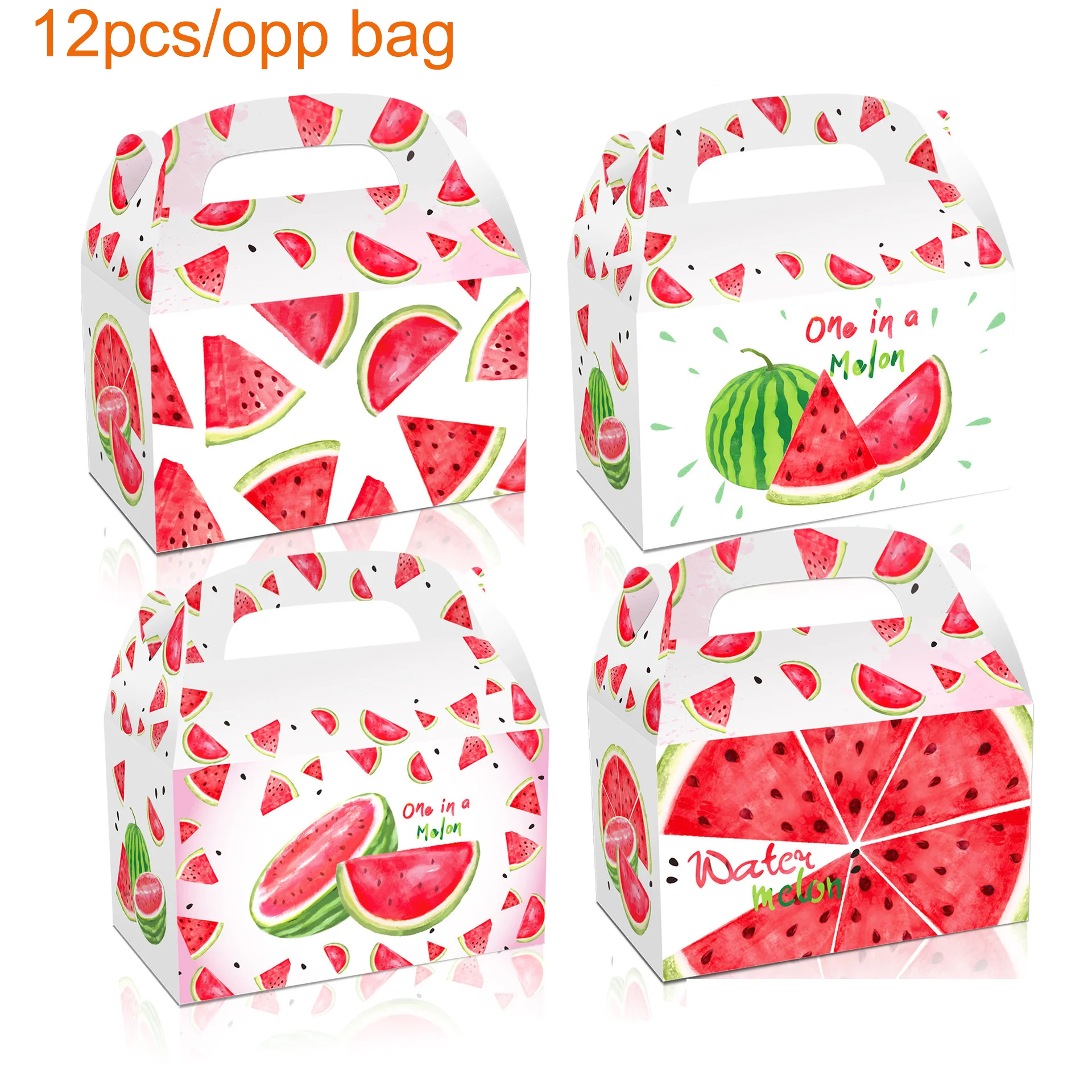 Pafu Watermelon Party Paper Boxes Candy Boxes Summer Fruit Birthday Party Supplies for Summer Pool Party Decorations