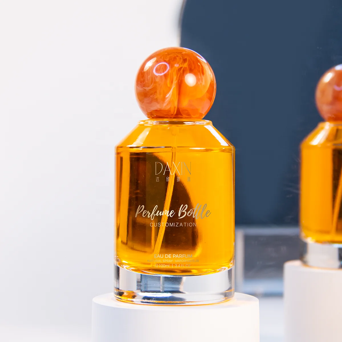 Customized And luxury Clear Perfume Bottles With Ball Cap 30ml 50ml 100ml Different Capacity Hot selling Glass Bottle