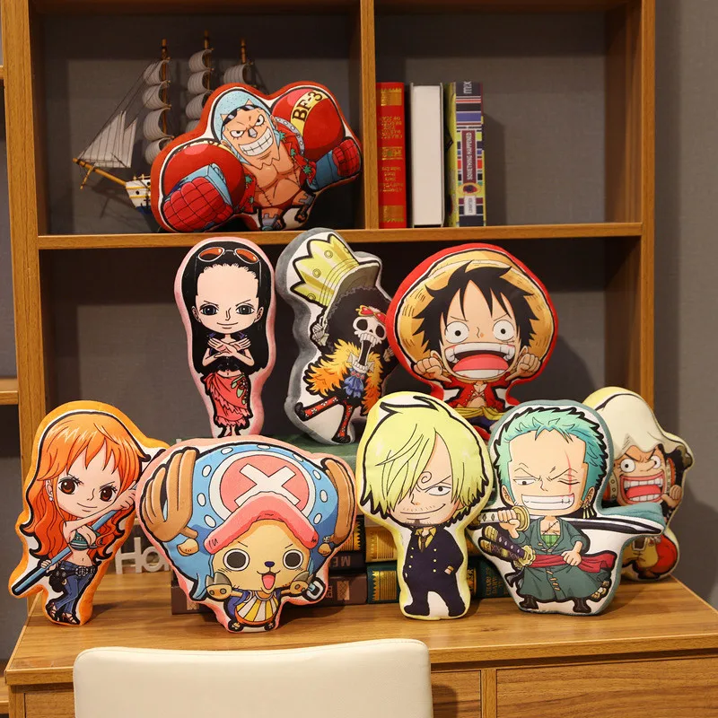 30CM/12inches Luffy Zoro Sanji Cute Soft Stuffed Kawaii Anime One Pieces Plush Toy Sofa Pillow