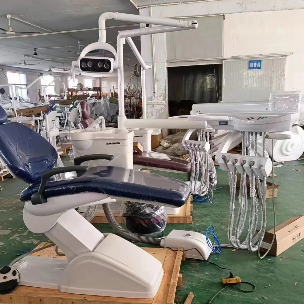 Factory Design Hydraulic Dental Unit Led Light 24 volt Dental Chair Manufacturer Fauteuil Dentaire Dental Chairs Full Set