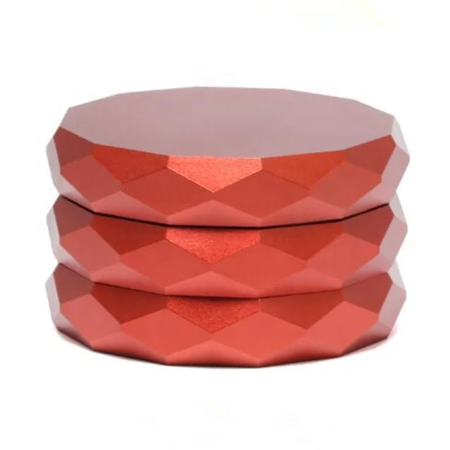 New diamond black aluminum herb grinder 2.5 inch 4 layers with free sample