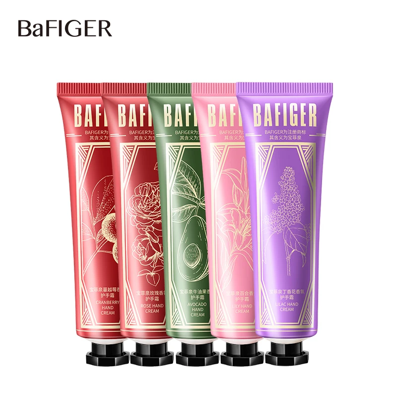 BAFIGER 30g Wholesale Gentle Care Deeply Moisturize Skin Moisturizing avocado rose lilac Hand Cream