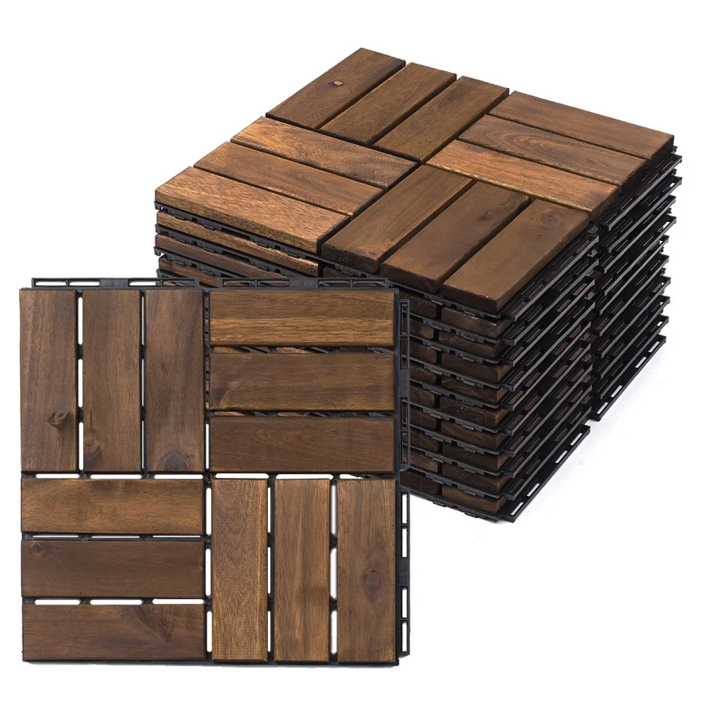 Decking tiles - Acacia wood for indoor/outdoor floor wooden tiles