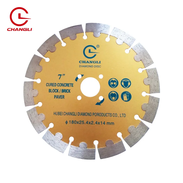 Key slot granite stone 180mm 7inch 2.4* 14* 25.4mm inner hole wet dry cutting disc saw blades