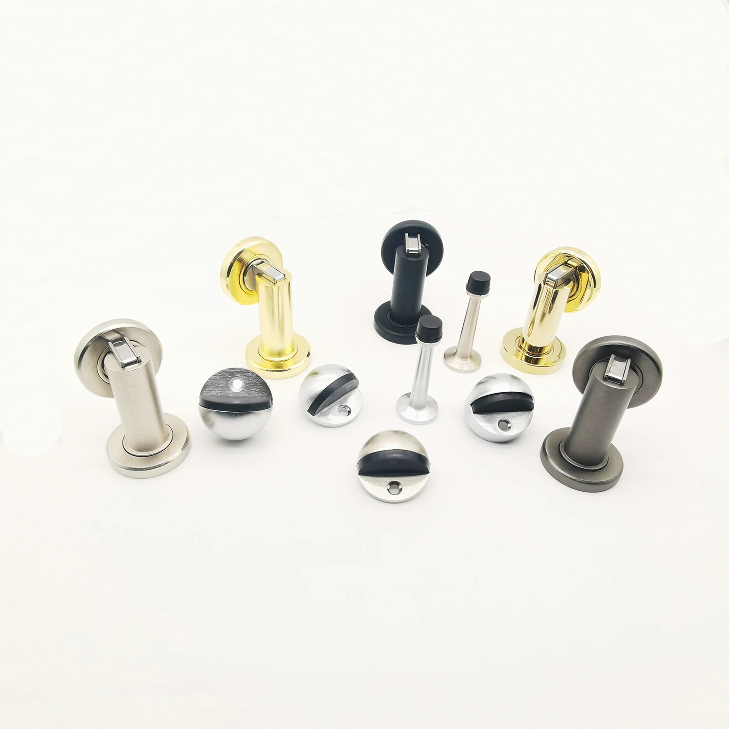 Zinc Alloy Magnetic Door Stopper Rubber Hemisphere Floor Mounted Door Stopper