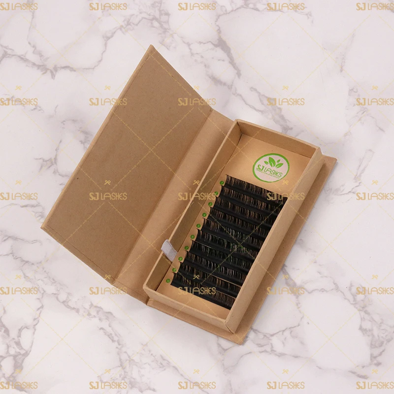 Volume Lash Extensions Cashmere Wholesale High-quality Matte Dark Black Hand Made Natural Synthetic Hair Mink Fur SJ Lashes Dd 6