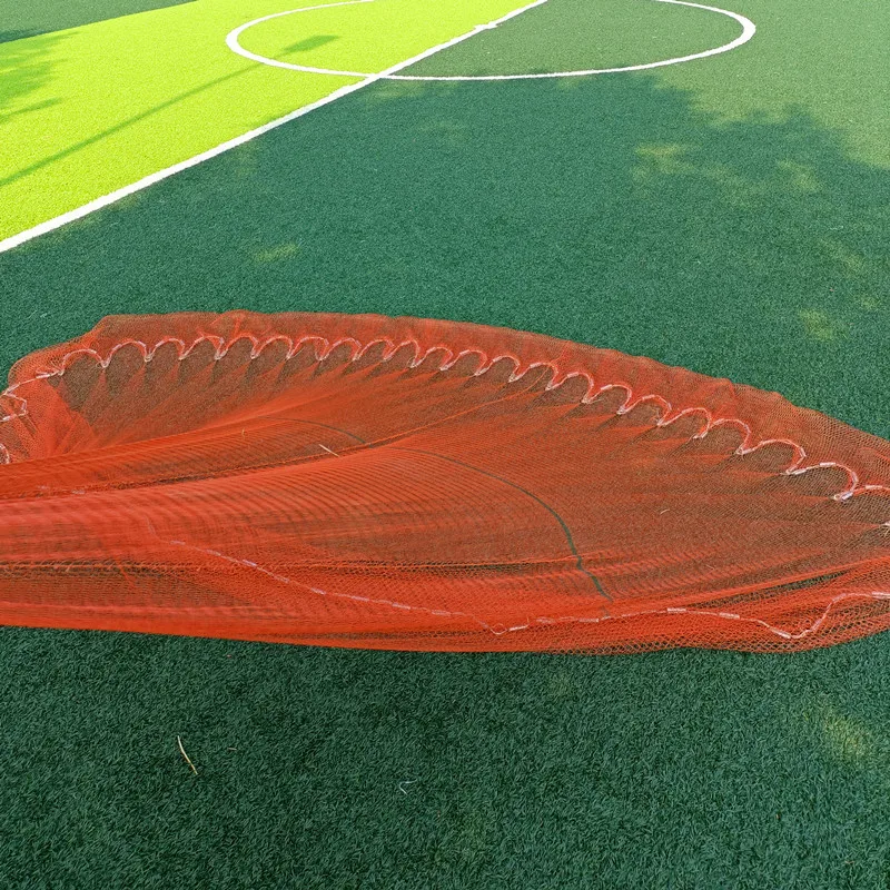 Wholesale 12ft weight 4kg Galvanized Steel Sinker Cast Net Throwing Bottom Pocket Cast Net Fishing Cast Net