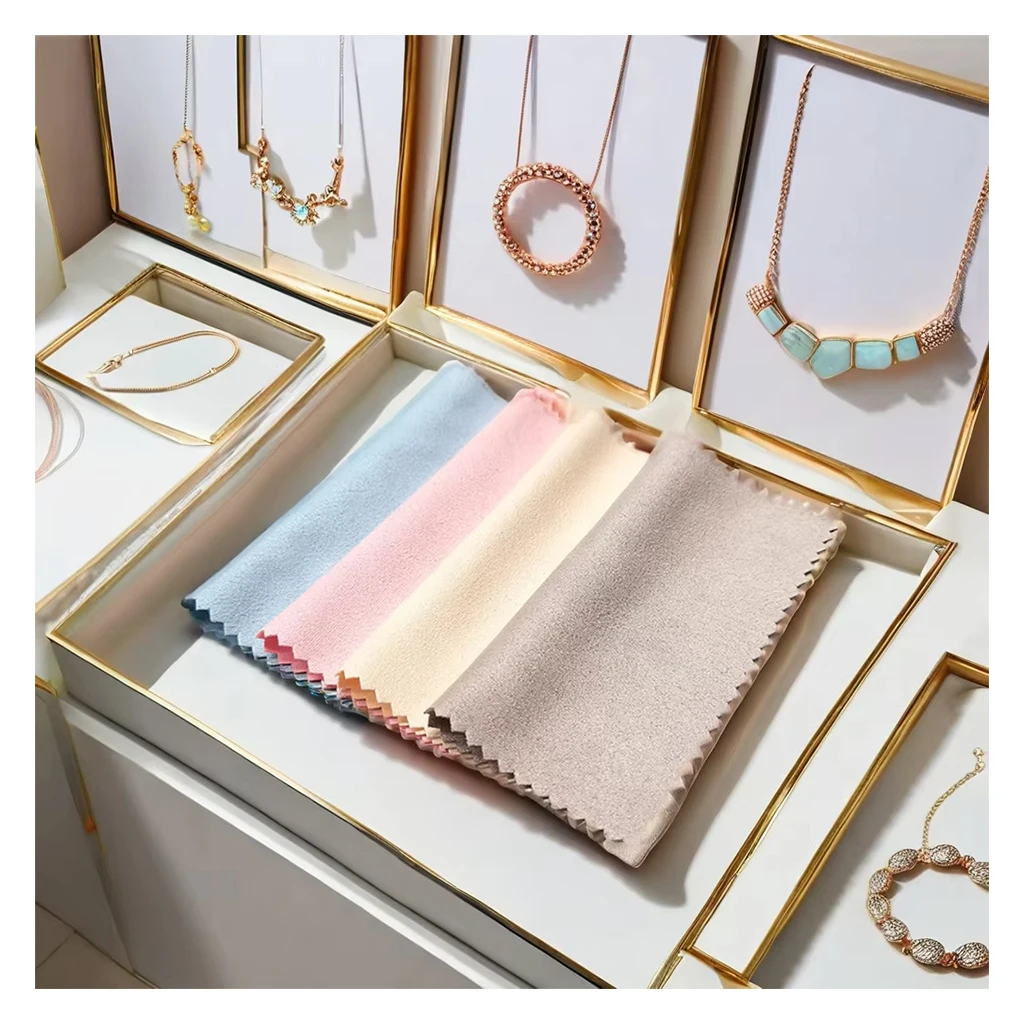 Экологичная салфетка для чистки ювелирных изделий из микрофибры под заказ, удобная упаковка для ухода за ювелирными изделиями