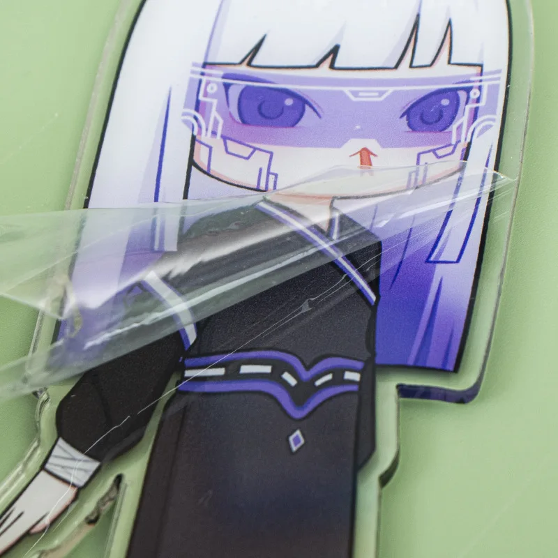 wholesale custom cartoon anime stand keychain charms plastic hologram printed acrylic display standee