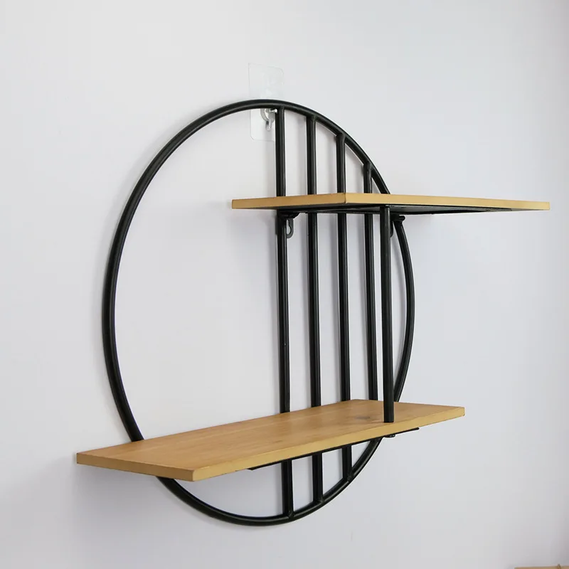 Wholesale Hanging Storage Wall Shelf Metal Antique Wood Wall Mounted Floating Shelves