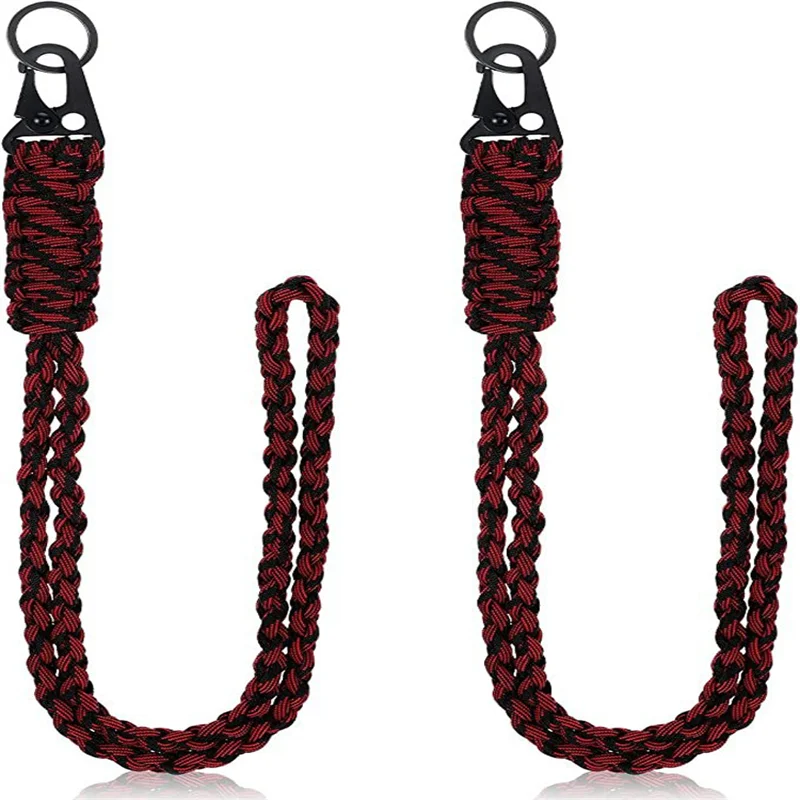 550 paracord  Key Chain Lanyard With Black HK clips snap hooks for camera lanyard