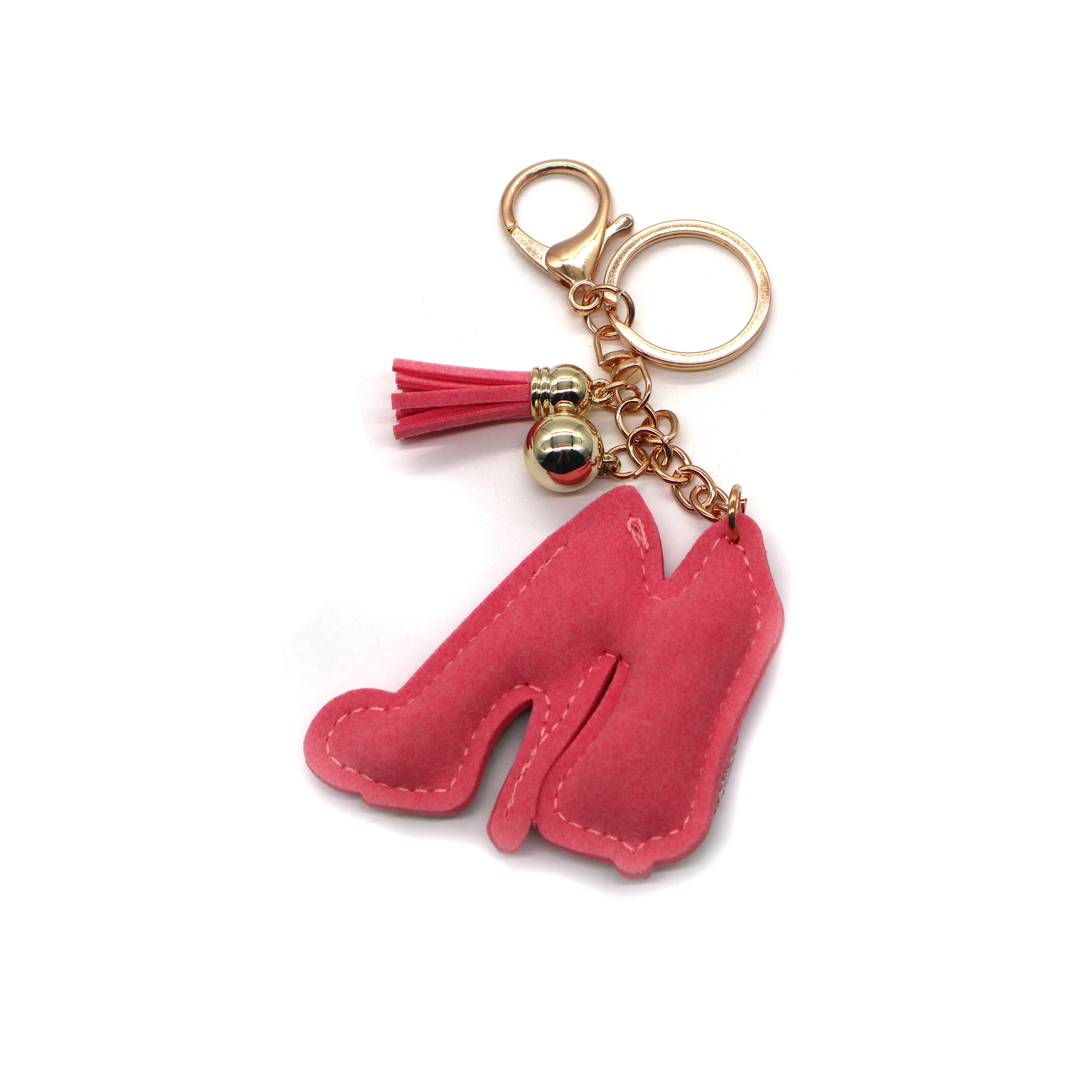 Red DST Bling Rhinestone High Heel Keychain Sorority Shoe Key Chain Statement Shoe Tassel Keychain