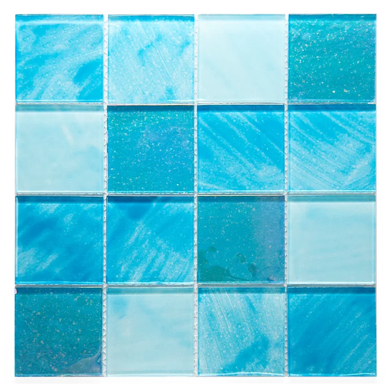 Mixed Blue Glass Mosaic Swimming Pool Floor Tiles Cobalt Blue Swimming Pool Tiles Glass Mosaic for Hotel