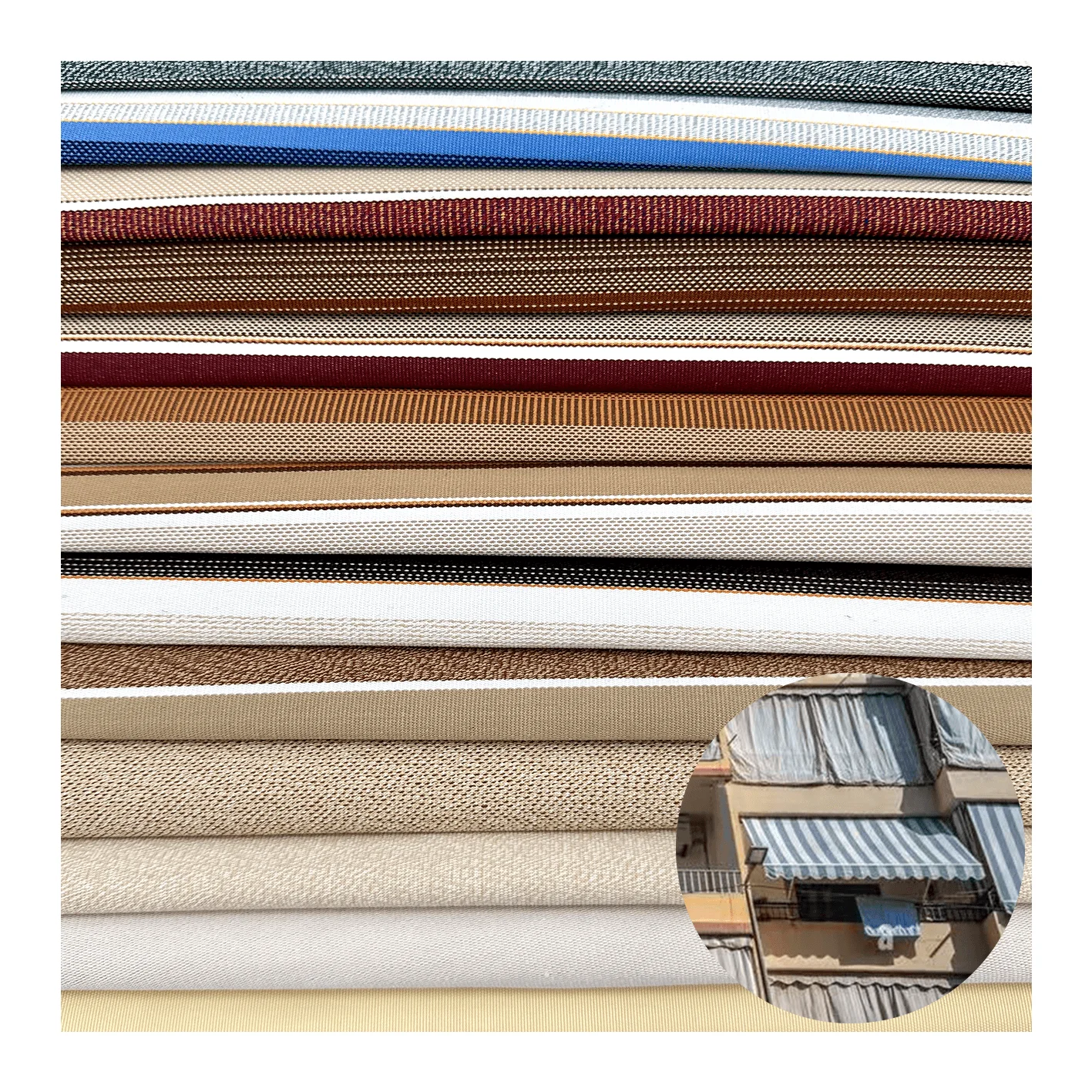 High colorfastness WR awning fabric 370GSM spun polyester fabric for outdoor curtain canopy