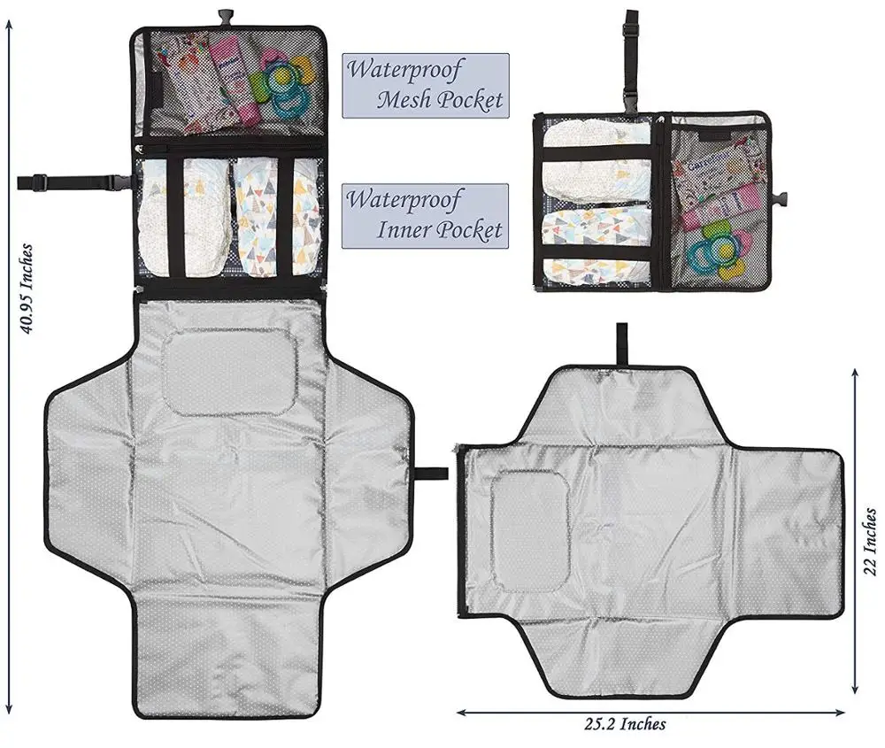 Baby Changing Pad Cushioned Travel Change Diaper Mat Portable Diaper Changing Pad Baby Diaper Mat