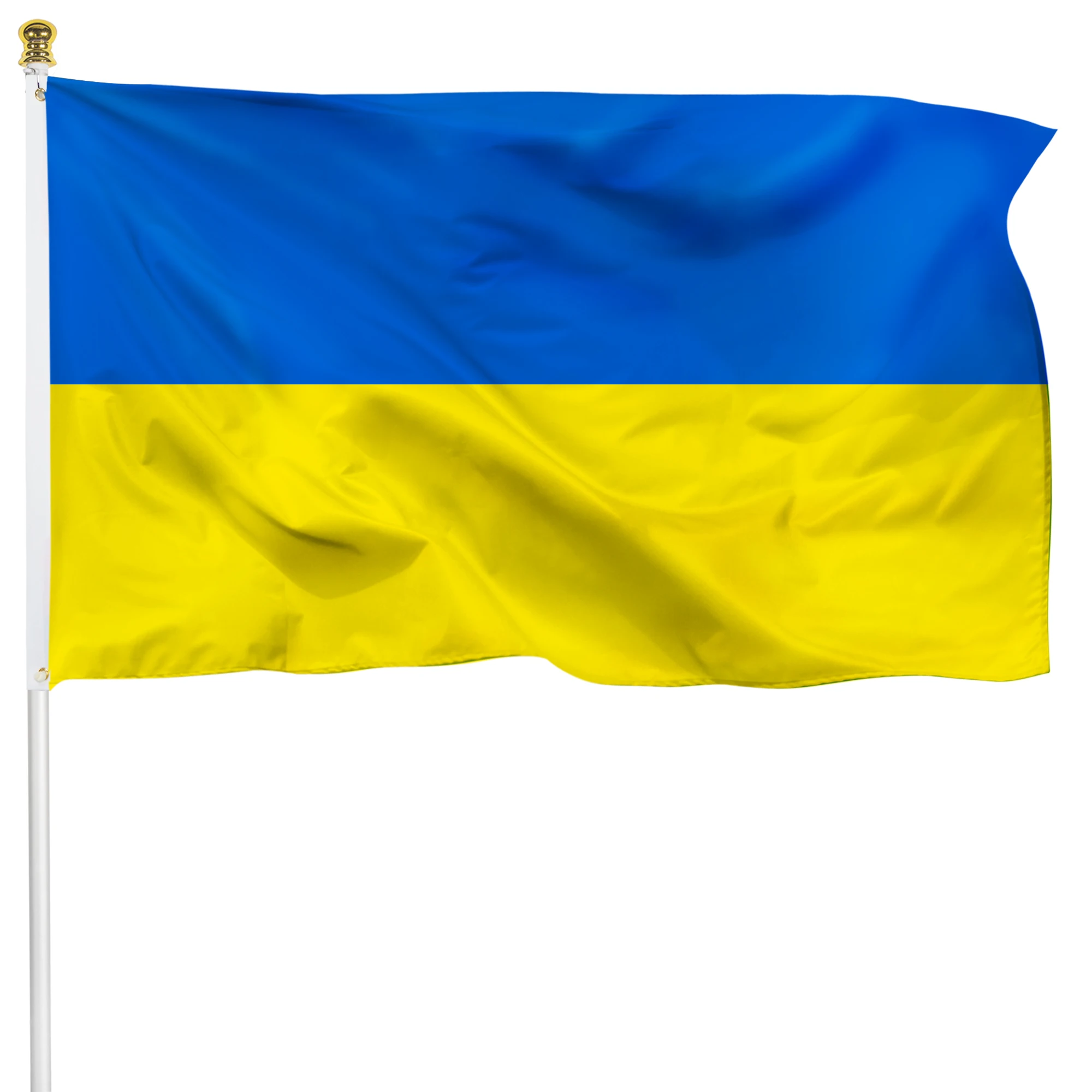 Wholesale High Quality 100% polyester Ukrainian Banner 3x5 FT Vivid Color  Outdoor Decor with Brass Grommet Ukraine Flag