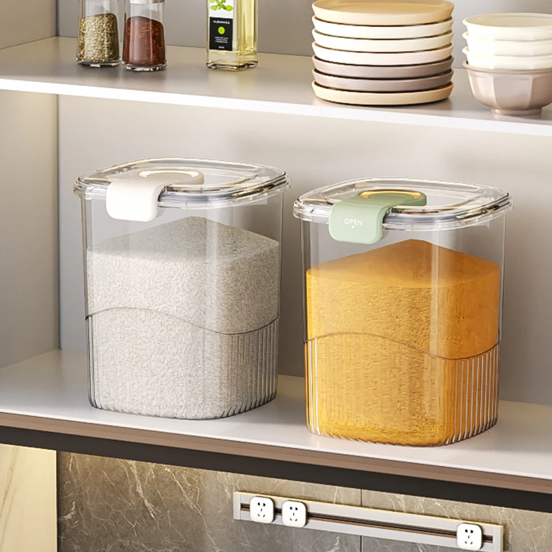 kitchen Pantry Organization Flour Bulk Grain cereals Bin Dispenser Dry Food Rice Airtight Food Storage Container