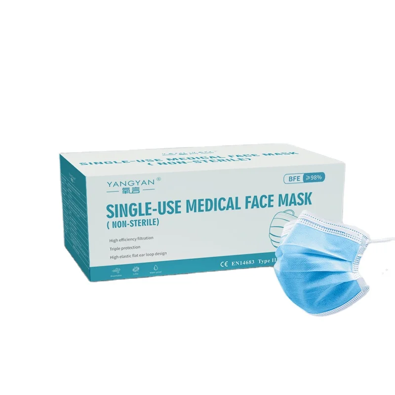 
Одноразовая хирургическая маска для лица iir, дышащая Пылезащитная Нетканая 