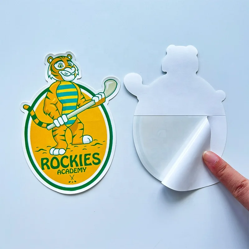Wholesale Customization Brand Logo Die Cut Stickers Self Adhesive Waterproof PVC Printing Back Split Easy Peel Custom Stickers