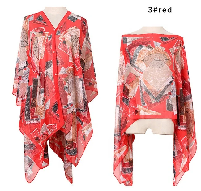 2023 New Arrival women beach cover up dress chiffon batik hawaii indonesia pareo sarong