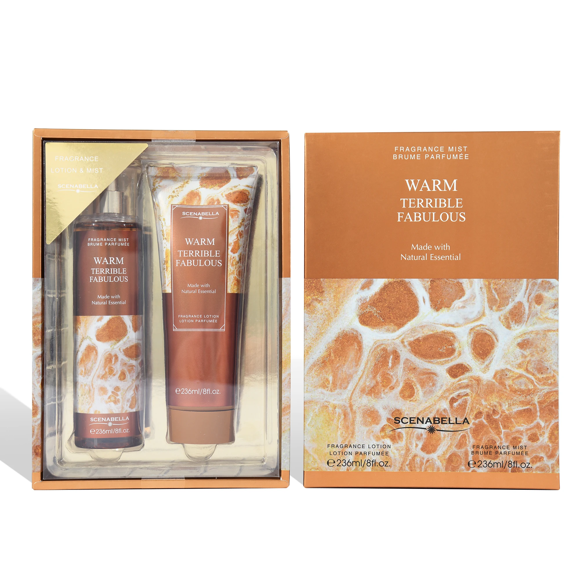 236ml  Manufacturing  body spray fragrance body mist and body lotion set SG0122