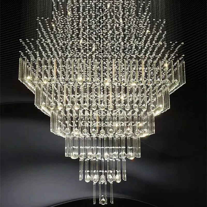 Contemporary Gold White Hanging Lighting Fixture Decoration Hotel k9 Crystal Luxury LED Chandelier