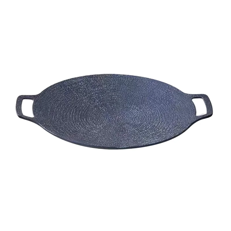 Multipurpose Korean Style Die-cast Aluminum Raffinate Outdoor Food BBQ Round Non Stick Griddle  Pan