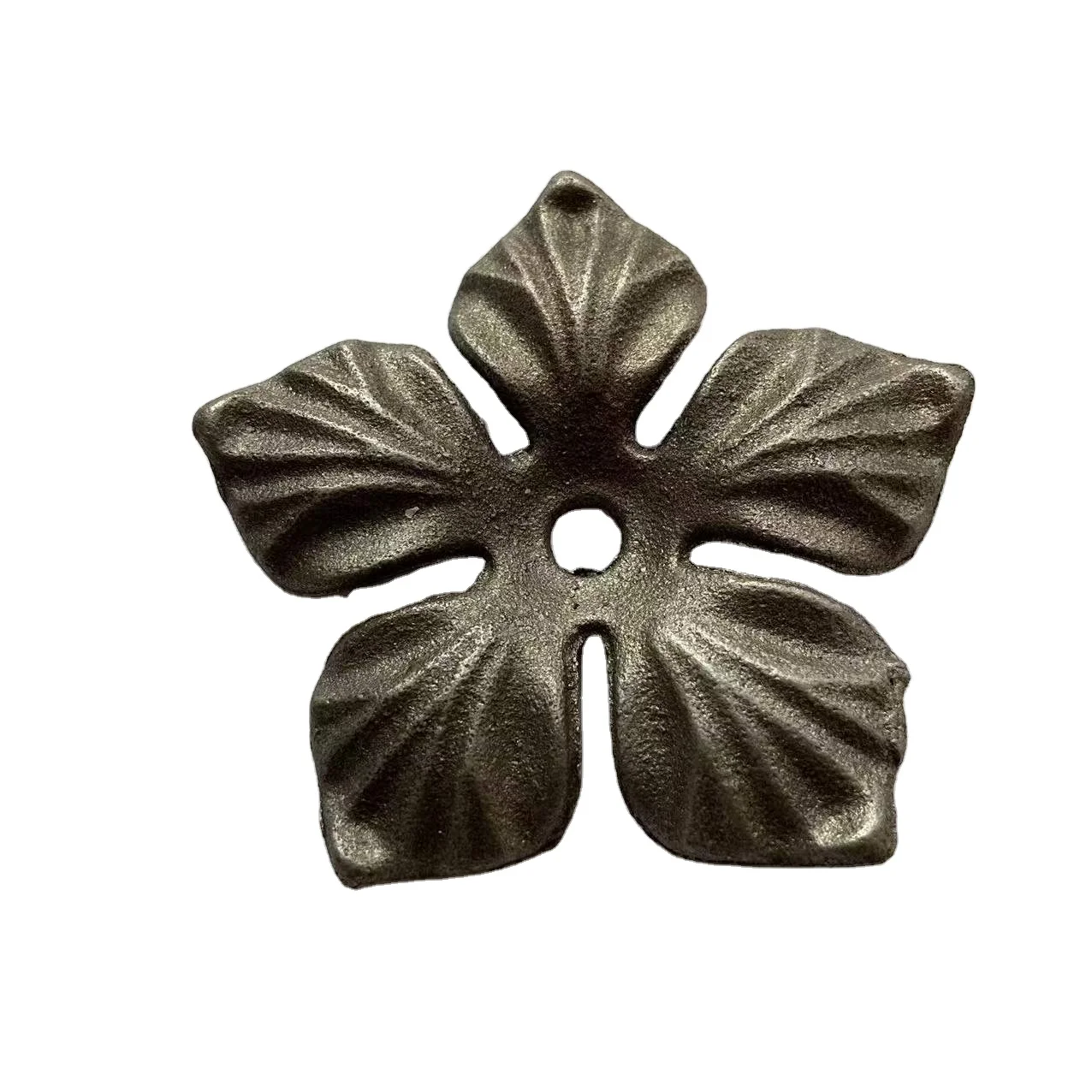 Used at fence gate stair decoration parts wrought iron elements cast steel flowers and leaves wholesales