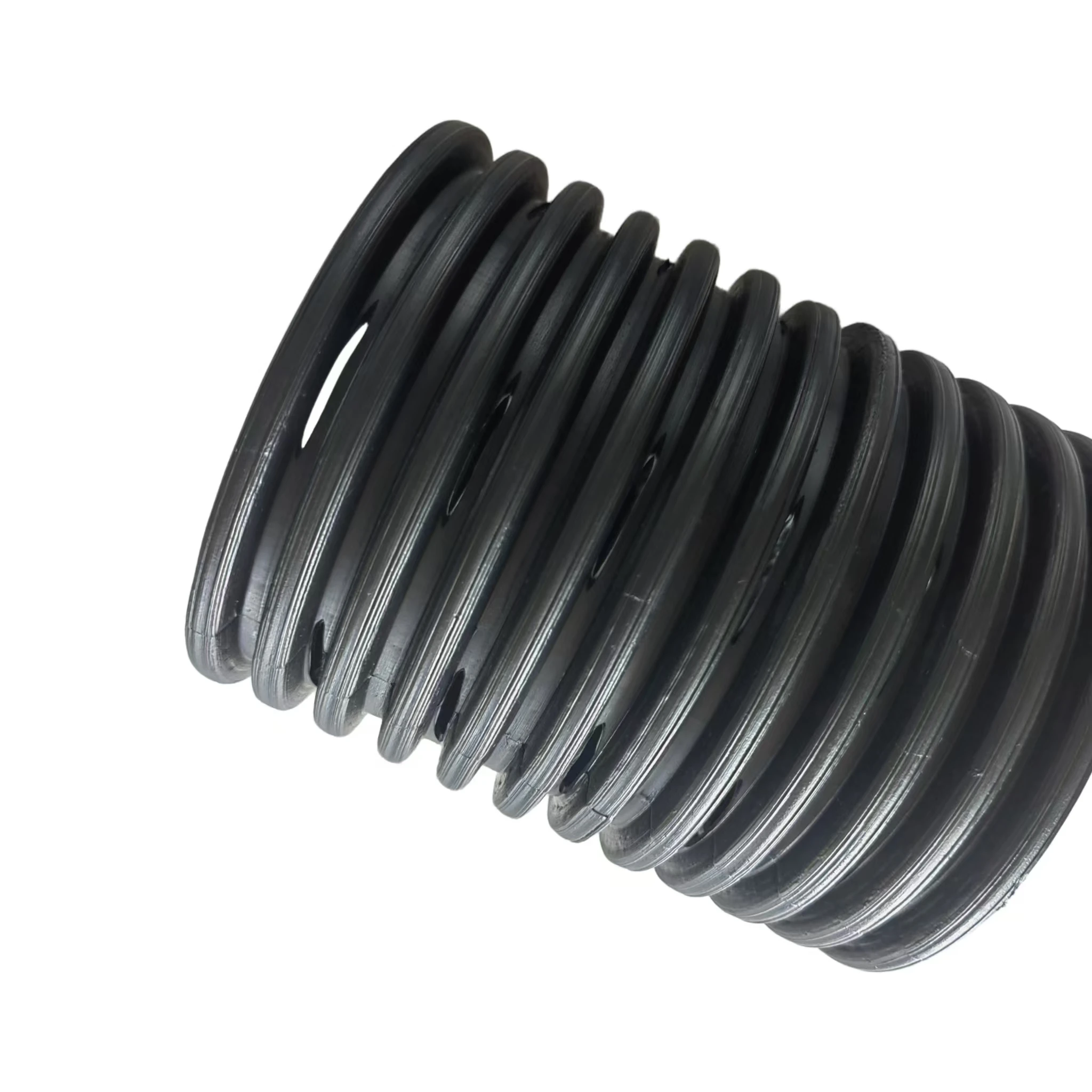 4 inch Perforated Corrugated drainage pipes have good flexibility and bending capacity for landfill drainage system