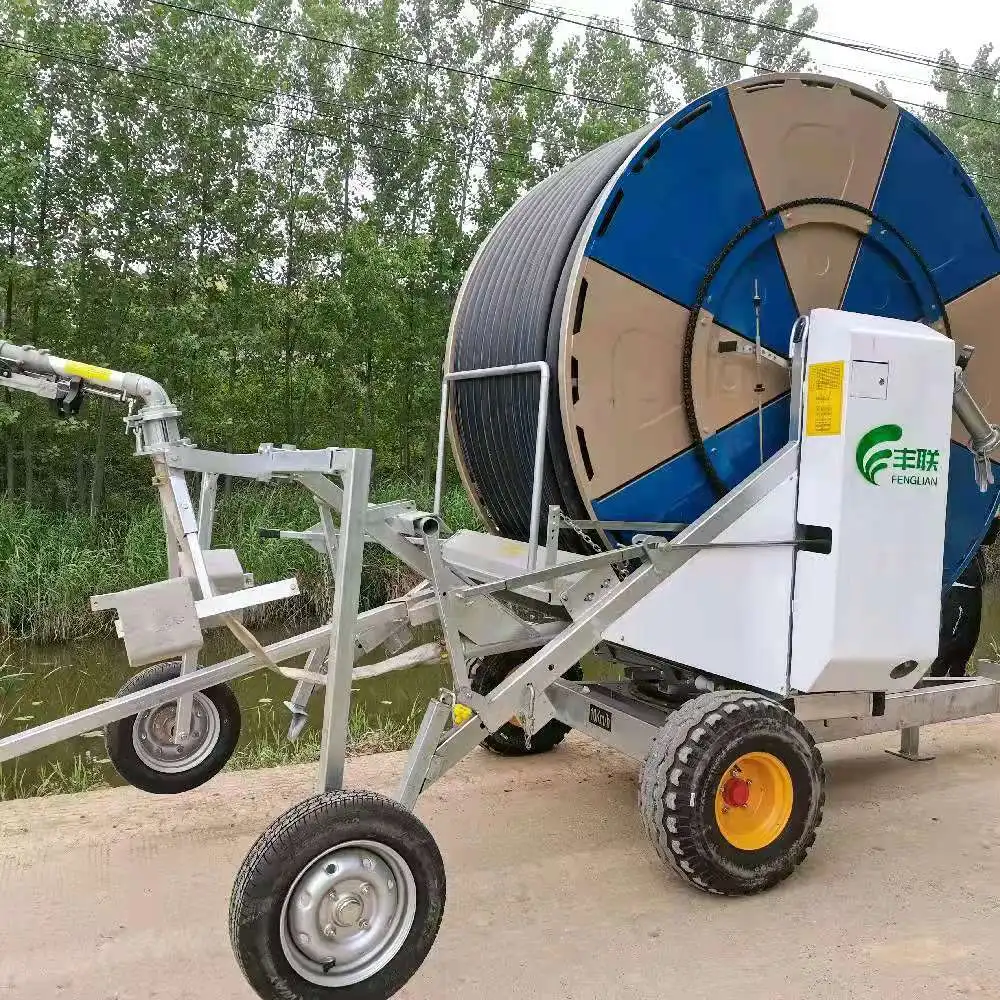 Hot Sale Travelling Irrigator for farm hose irrigation reels machine with boom for large Fram Land