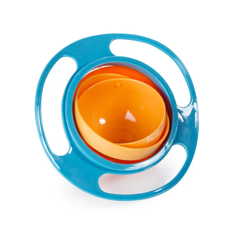 New Arrival Kids Eating Training 360 Degree Rotation Balance Bowl Universal Snack Bowl Dish with Spill Proof Lid