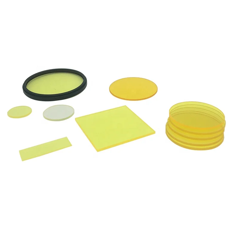 Cut-off Optical Filter Yellow Golden Optical Glass