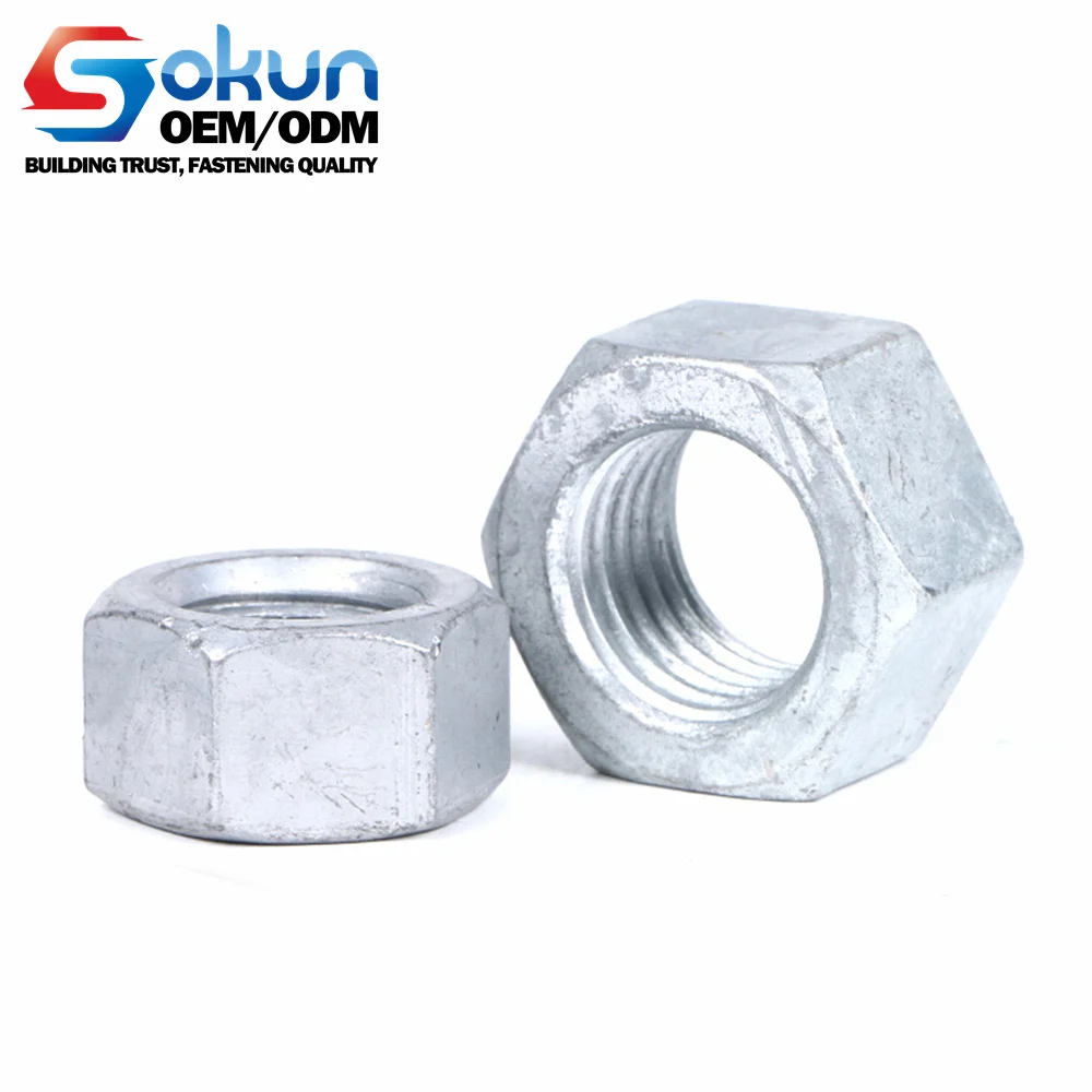 ASME B18.2.2 Certified Hex Nut DIN 934 Metric Coarse Fine Galvanized Zinc Plated Passivated Available Steel Brass Aluminium