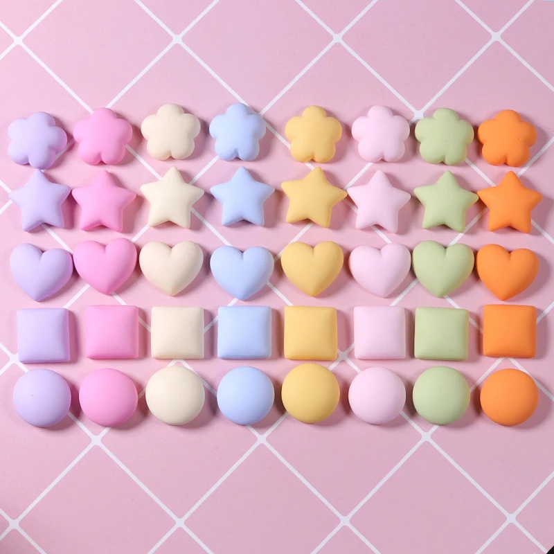 hot sale resin charms heart Valentine cabochon mix shape resin flatback slime beads