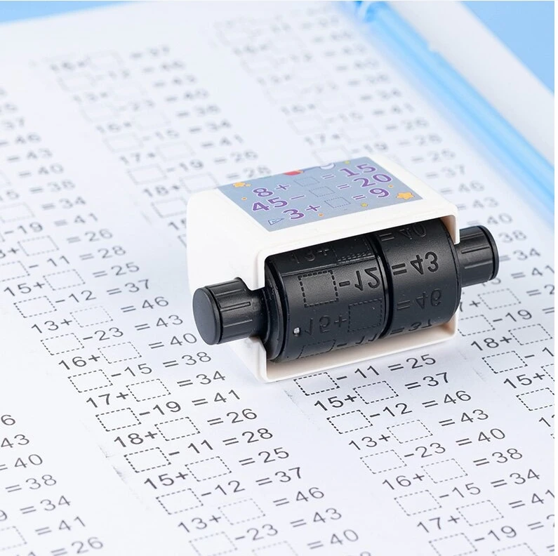 2023 reusable educational mathl Rolling Stamp Addition Subtraction Multiplication Division Seal Arithmetic Artifact Math Roller