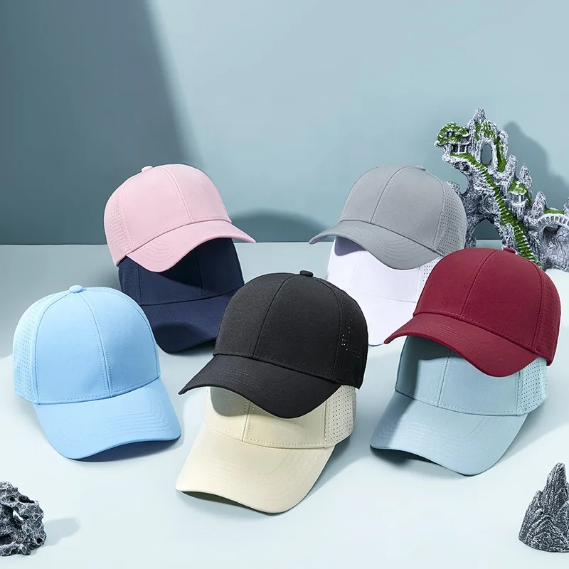 Customized logo  Summer  sports Duck Tongue Hat Outdoor Mountaineering Tourism Sun Hat Laser hole vintage baseball cap