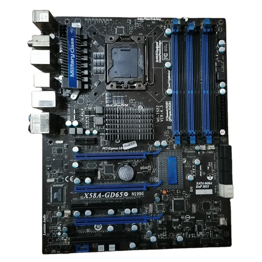 X58A-GD65 For Msi MS-7522 LGA1366 DDR3 24G V:4.3 SATA2/3 USB3.0 ATX Desktop Motherboard High Quality Fast Ship