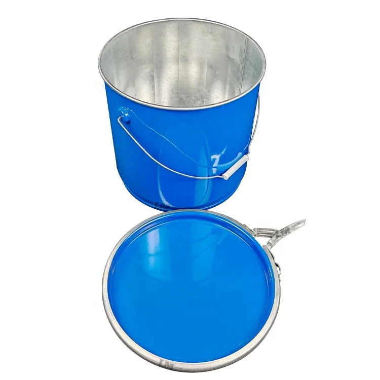 15L Steel Drum Blue Barrel Reusable Metal Paint 4 Gallon Paint Buckets Empty Pail For Powder