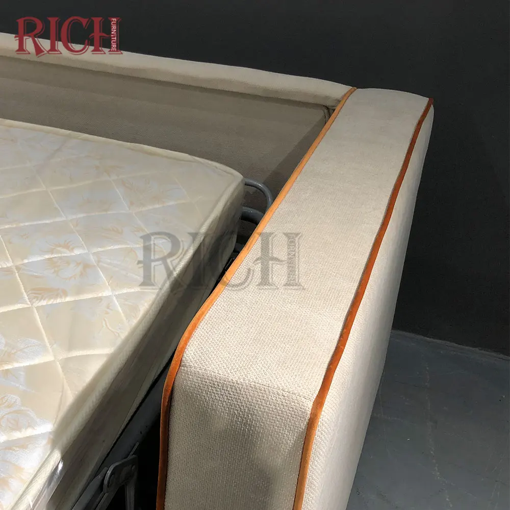 Popular Living Room Furniture modern divan bed folding single double sofa bed Dual-used Couch European Style Beige Sofa Bed