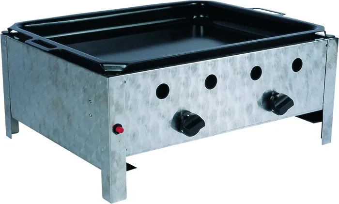 Газовая печь с двумя горелками для барбекю и гриля с тележкой, газовое барбекю