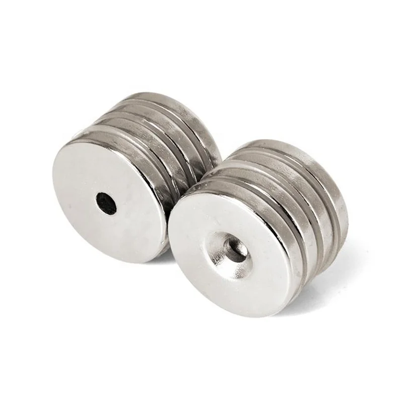 Wholesale price rare earth neodymium magnet disc countersunk hole neodymium magnet n35