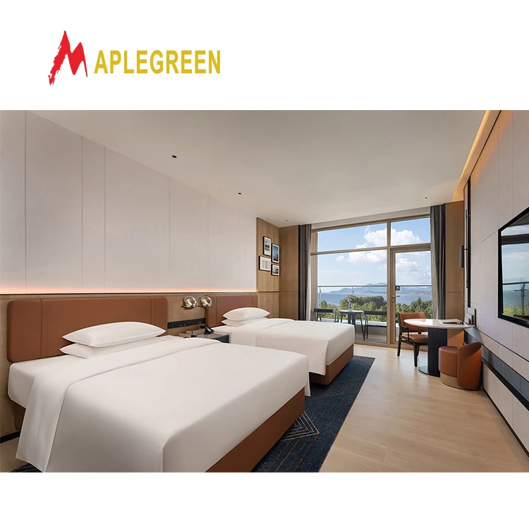 Custom Hilton Hotel Furniture 3-Star Custom MDF/Plywood Bedroom Furniture for Hotels and Apartments