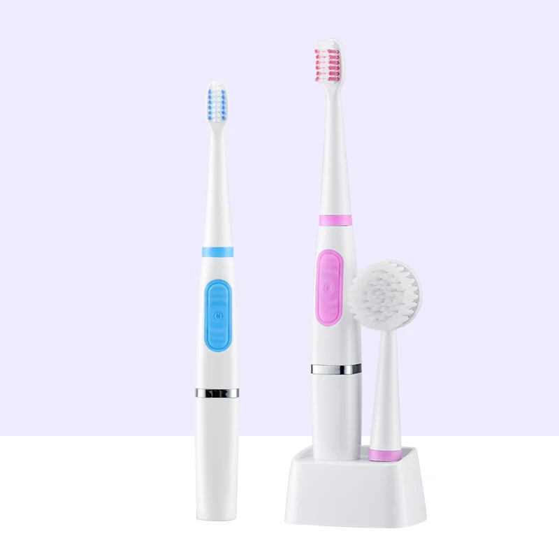 Oem private label soft bristle square head electric toothbrush adult battery face cleaning brush