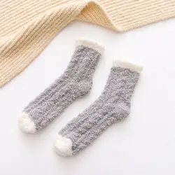 Wholesale Cute Cozy Fuzzy Fluffy Crew Slipper Socks Unisex Socks Women Winter Thickened Warm Home Sleep Socks