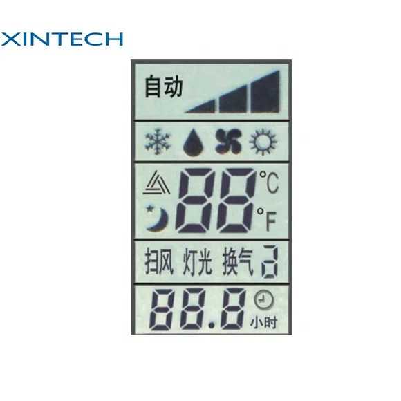 Monochrome LCD Display 7 segment 4 Digit Alphanumeric LCD with Waterproof Connector