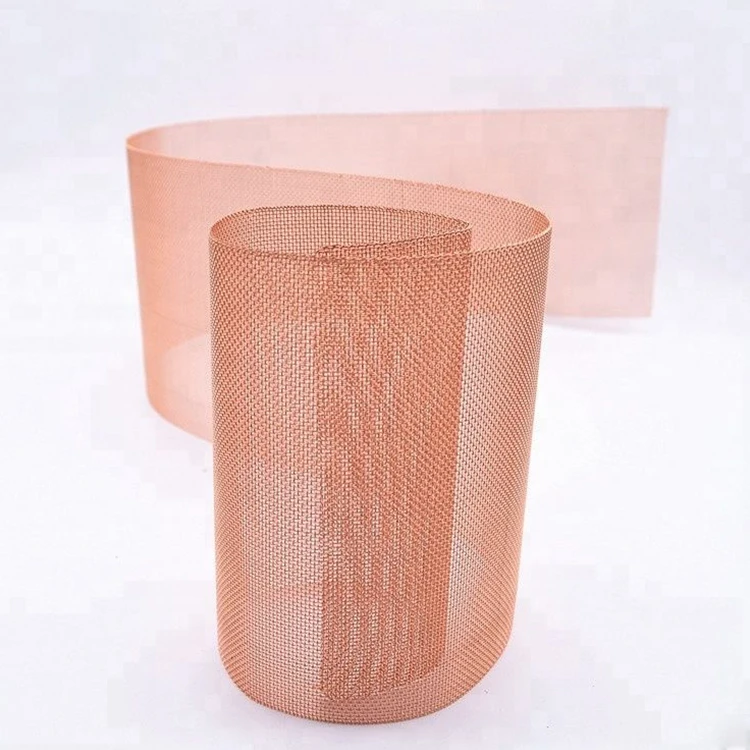 99.95% Copper Metal Screen EMI/RFI/EMF Shielding Mesh Fabric Plain Woven Copper Wire Mesh
