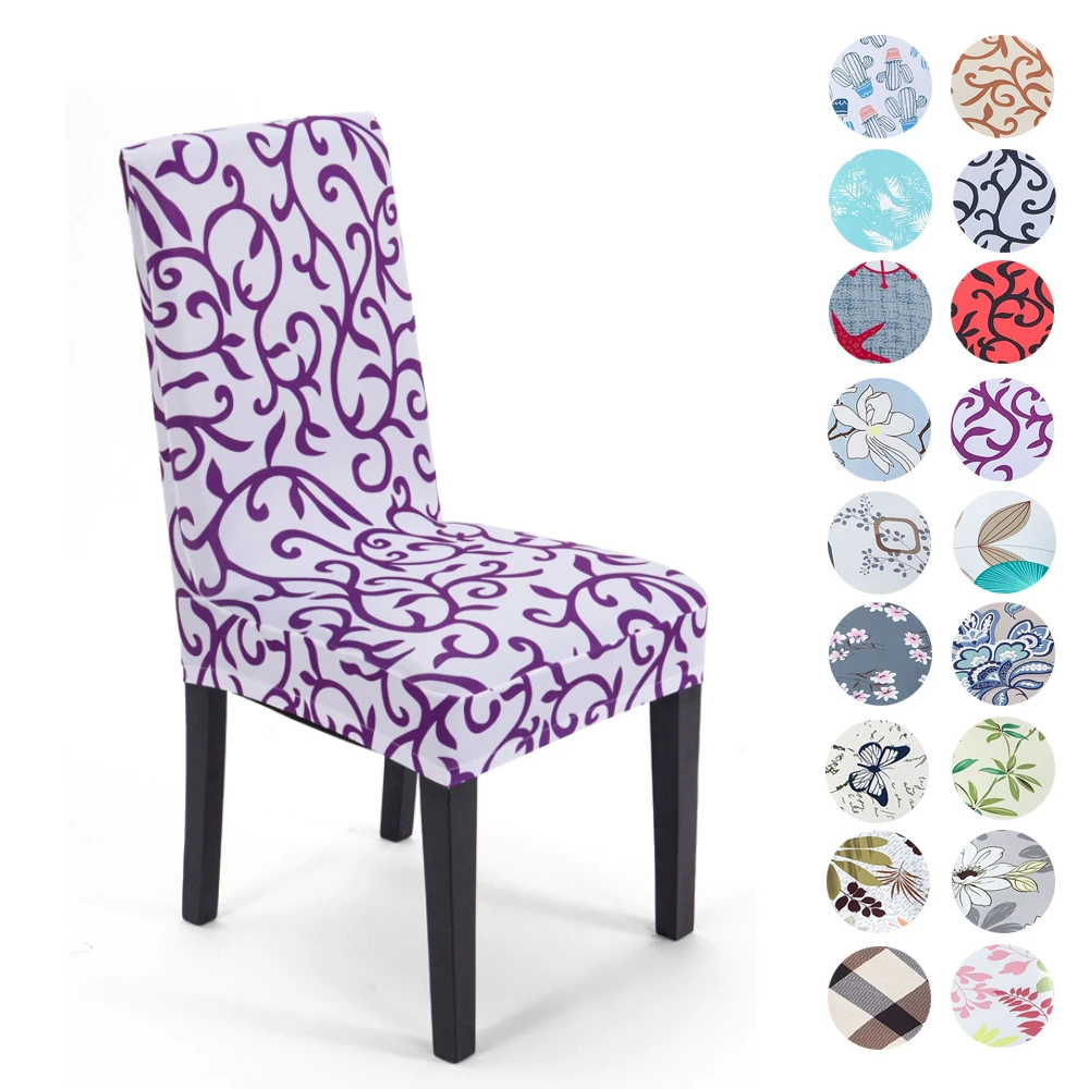 Slip covered dining chair cover spandex material stretch fabric soft cover for office kitchen chair decoration universal