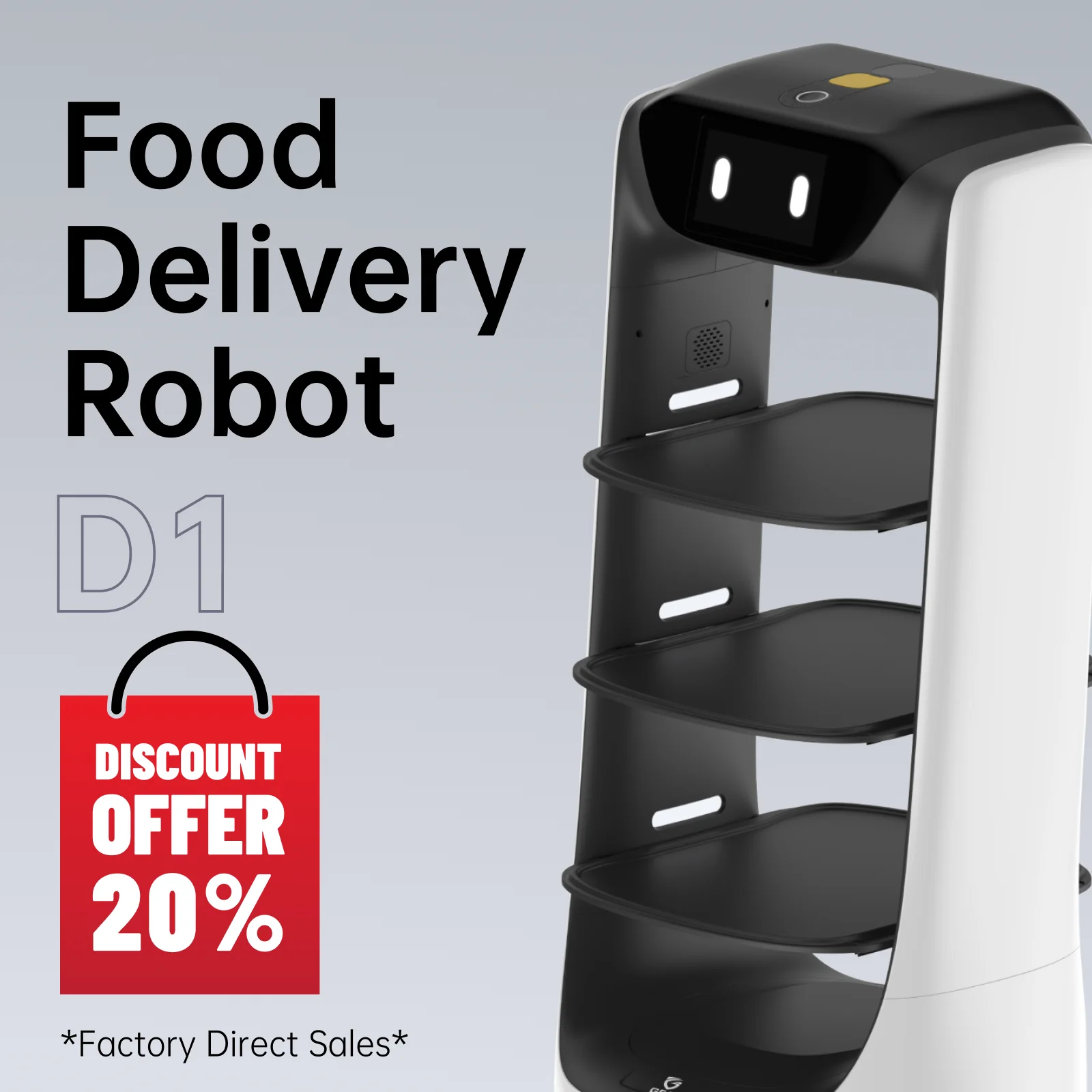 High Quality Automatic Charging Restaurant Smart Food Delivery Serving Robot